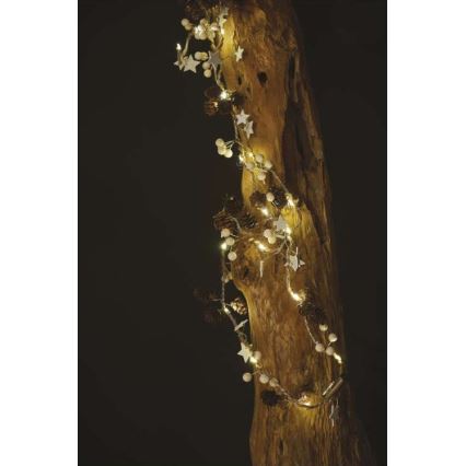 LED-гірлянда, 20 світлодіодів, живлення від 2 батарей AA, довжина 2 м