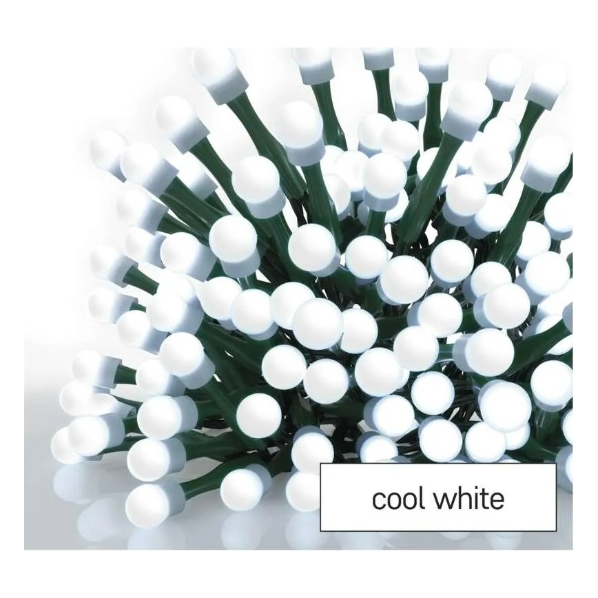 LED гірлянда 200xLED/8 функцій 20m IP44 холодна біла