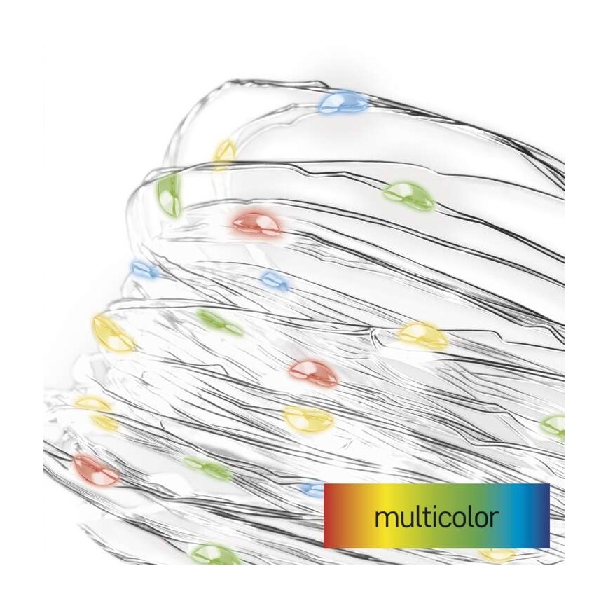 LED гірлянда 20xLED/2xAA 2,4 м багатобарвна