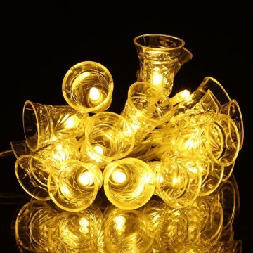 LED  гірлянда 20xLED/3xAA/теплий білий 2,2m дзвіночки