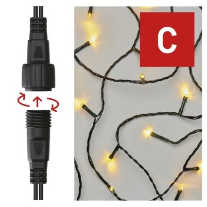 LED-гирлянда для улицы, 50 светодиодов/5 м, IP44, тёплый белый