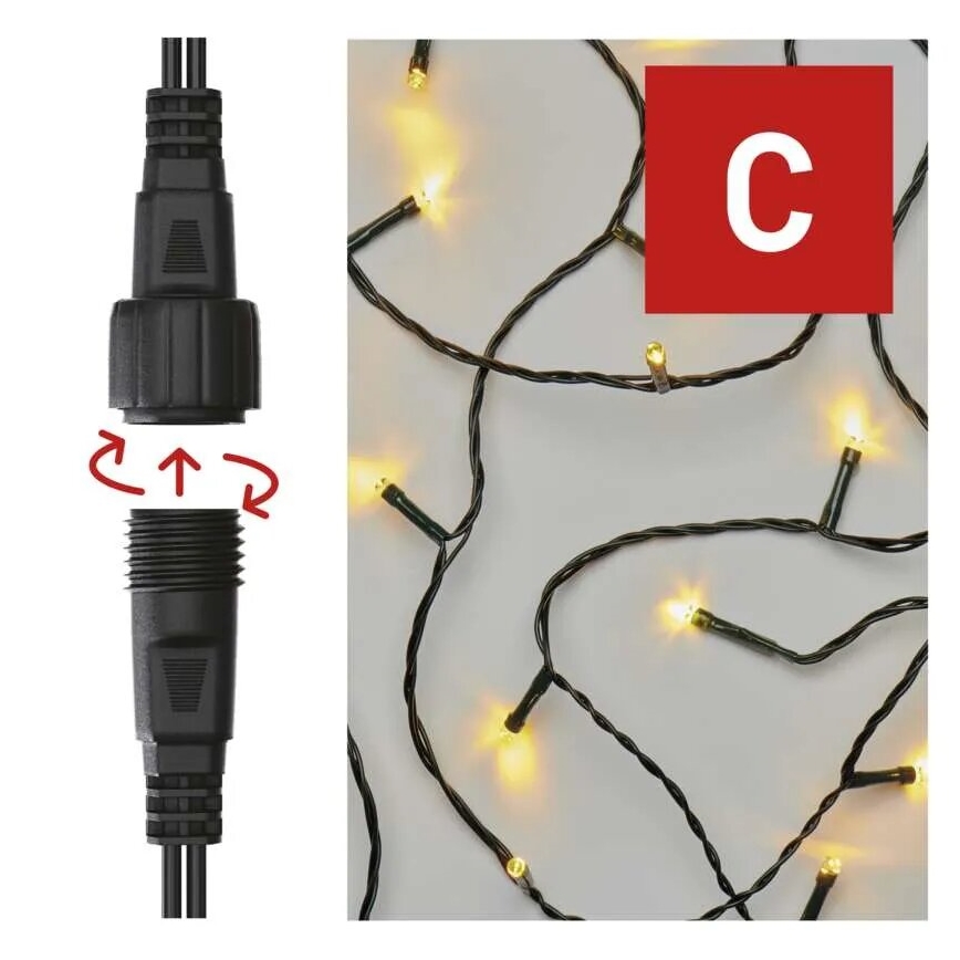 LED-гирлянда для улицы, 50 светодиодов/5 м, IP44, тёплый белый