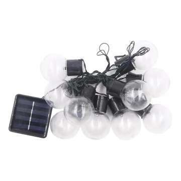 LED Гірлянда на сонячній батареї 10xLED/0,12W/1,2V 1xAA IP44 6000K