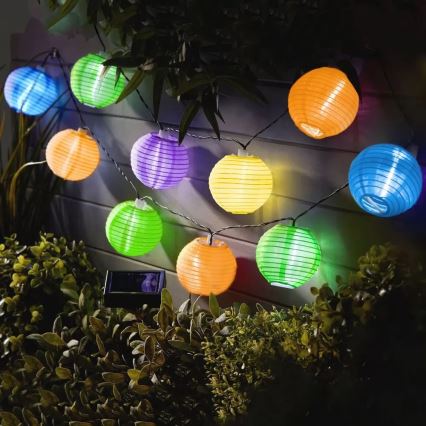LED Гірлянда на сонячній батареї 10xLED/1,2V 3,7м IP44 кольоровий