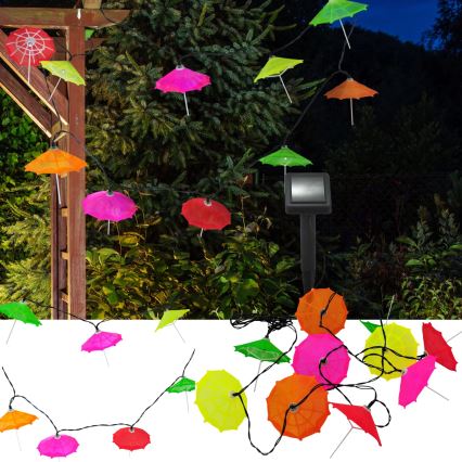 LED гірлянда на сонячній батареї 10xLED/1,2V 3,8 м парасольки IP44