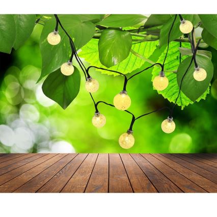 LED гірлянда на сонячній батареї 30xLED/8 функцій 300 mAh 4,9м IP44 теплий білий