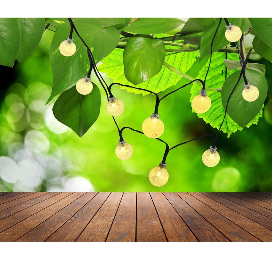 LED гірлянда на сонячній батареї 30xLED/8 функцій 300 mAh 4,9м IP44 теплий білий