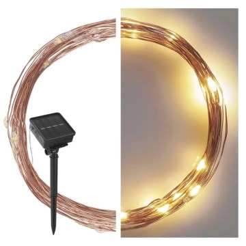 LED Гірлянда на сонячній батареї LED/2,4W/1,2V 1xAA 15 м IP44 3000K 600 mAh