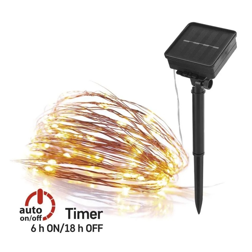 LED Гірлянда на сонячній батареї LED/2,4W/1,2V 1xAA 15 м IP44 3000K 600 mAh