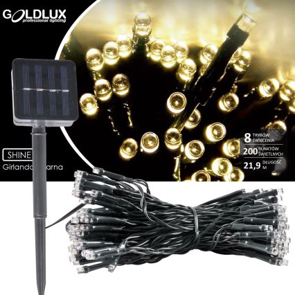 LED гірлянда на сонячній батареї SHINE 200xLED/1,2V 21,9 м IP44