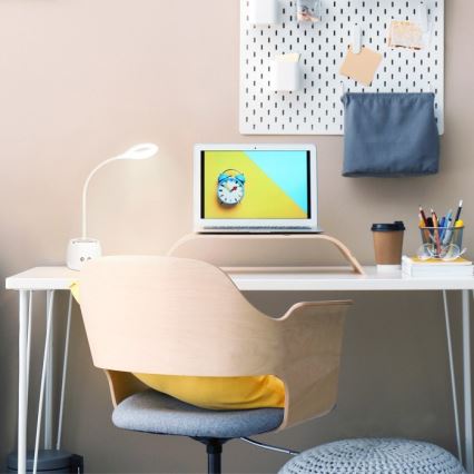 LED Гнучка акумуляторна настільна лампа з регулюванням яскравості LUSIA LED/5W/5V 3000/4000K 1200 mAh білий