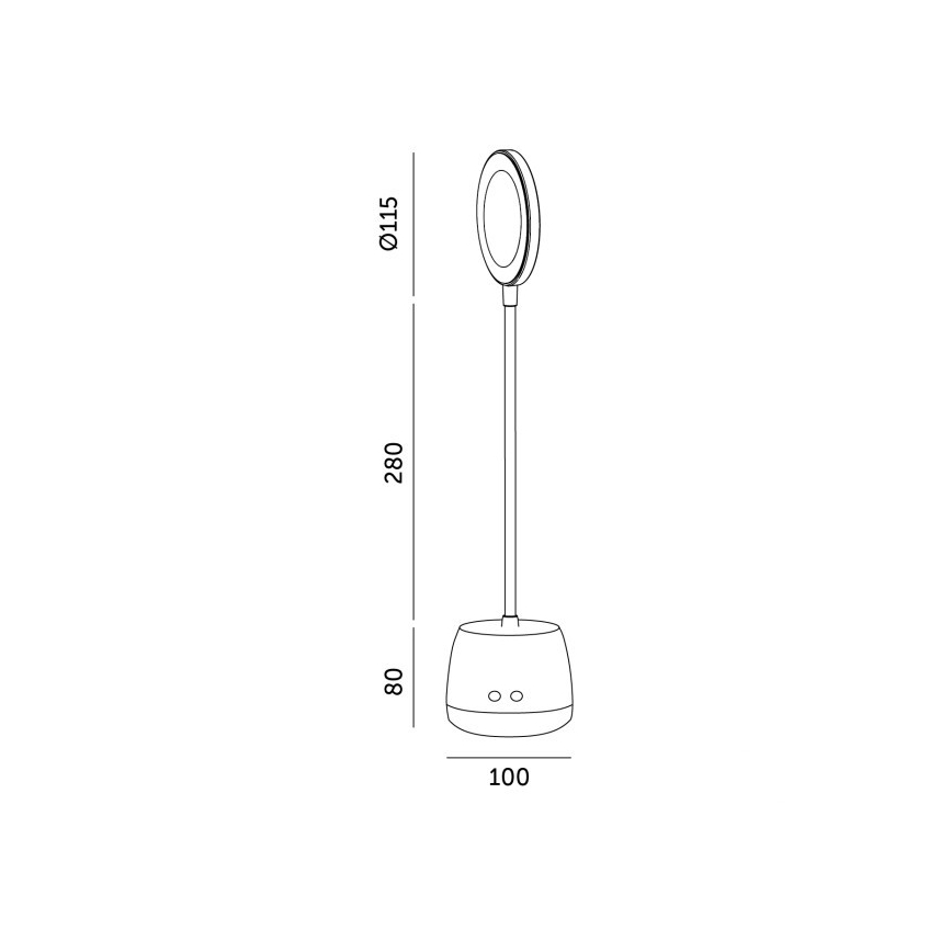 LED Гнучка акумуляторна настільна лампа з регулюванням яскравості LUSIA LED/5W/5V 3000/4000K 1200 mAh білий