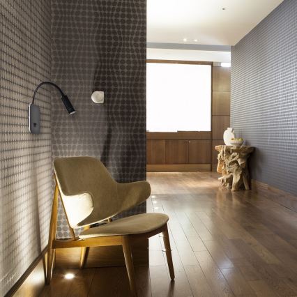 Гнучка настінна лампа LED BASE 1xLED/8W+1xLED/2W/230V чорна/срібляста