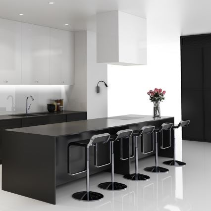 Гнучка настінна лампа LED BASE 1xLED/8W+1xLED/2W/230V чорна/срібляста