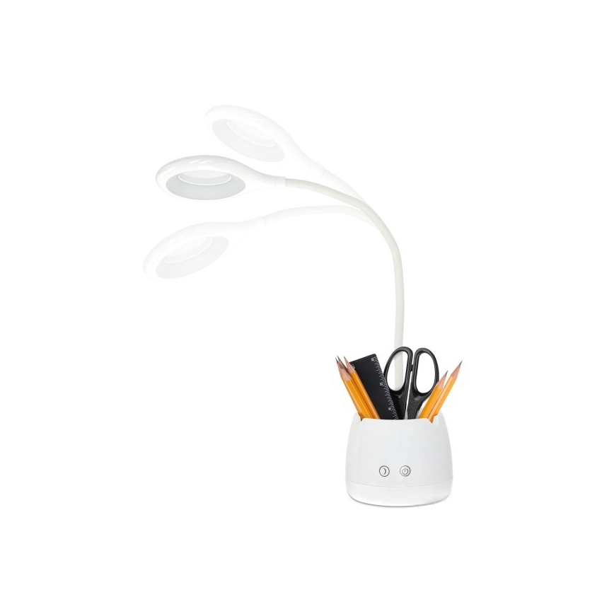 LED Гнучка акумуляторна настільна лампа з регулюванням яскравості LUSIA LED/5W/5V 3000/4000K 1200 mAh білий