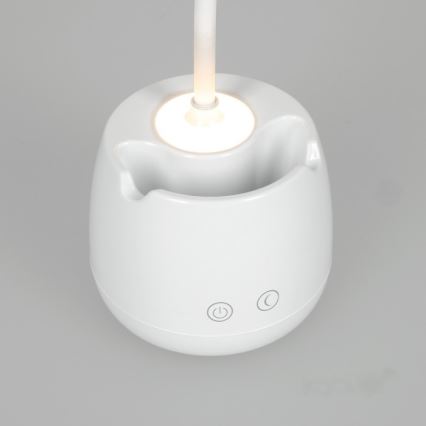 LED Гнучка акумуляторна настільна лампа з регулюванням яскравості LUSIA LED/5W/5V 3000/4000K 1200 mAh білий