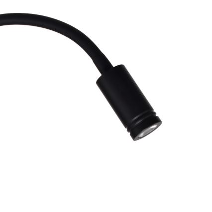 LED Гнучка nástěnná lampička BASE 1xLED/8W+1xLED/2W/230V чорний/срібний