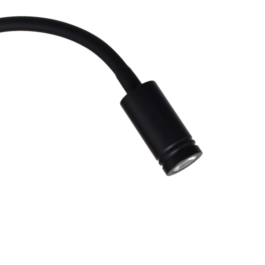 LED Гнучка nástěnná lampička BASE 1xLED/8W+1xLED/2W/230V чорний/срібний