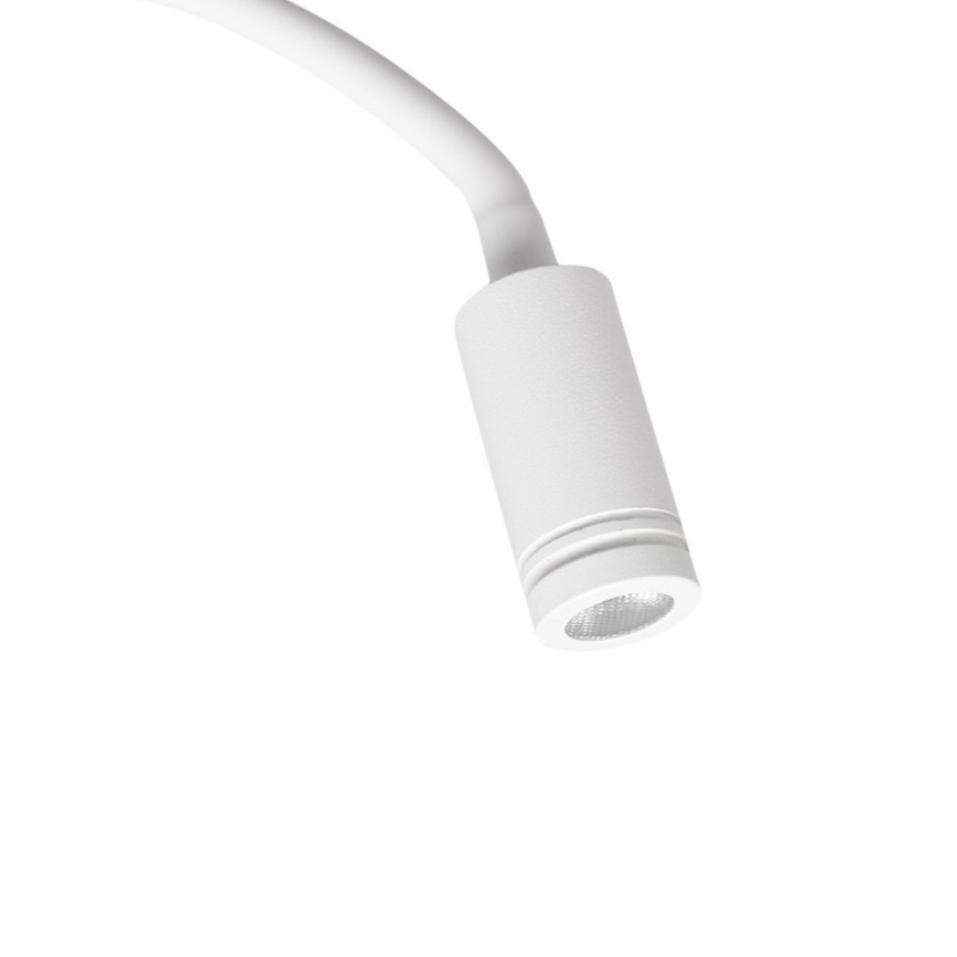 LED Гнучка nástěnná lampička з USB BASE 1xLED/8W+1xLED/2W/230V білий