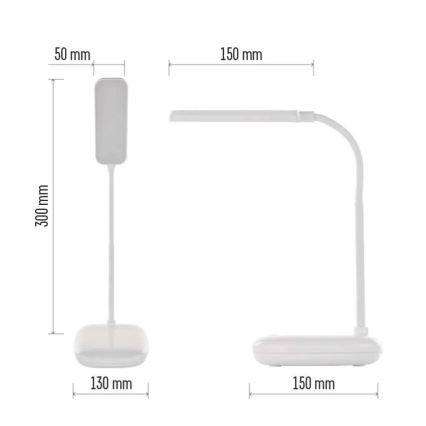 LED Гнучка настільна лампа з регулюванням яскравості LED/12W/230V 3000K/4000K/6500K білий