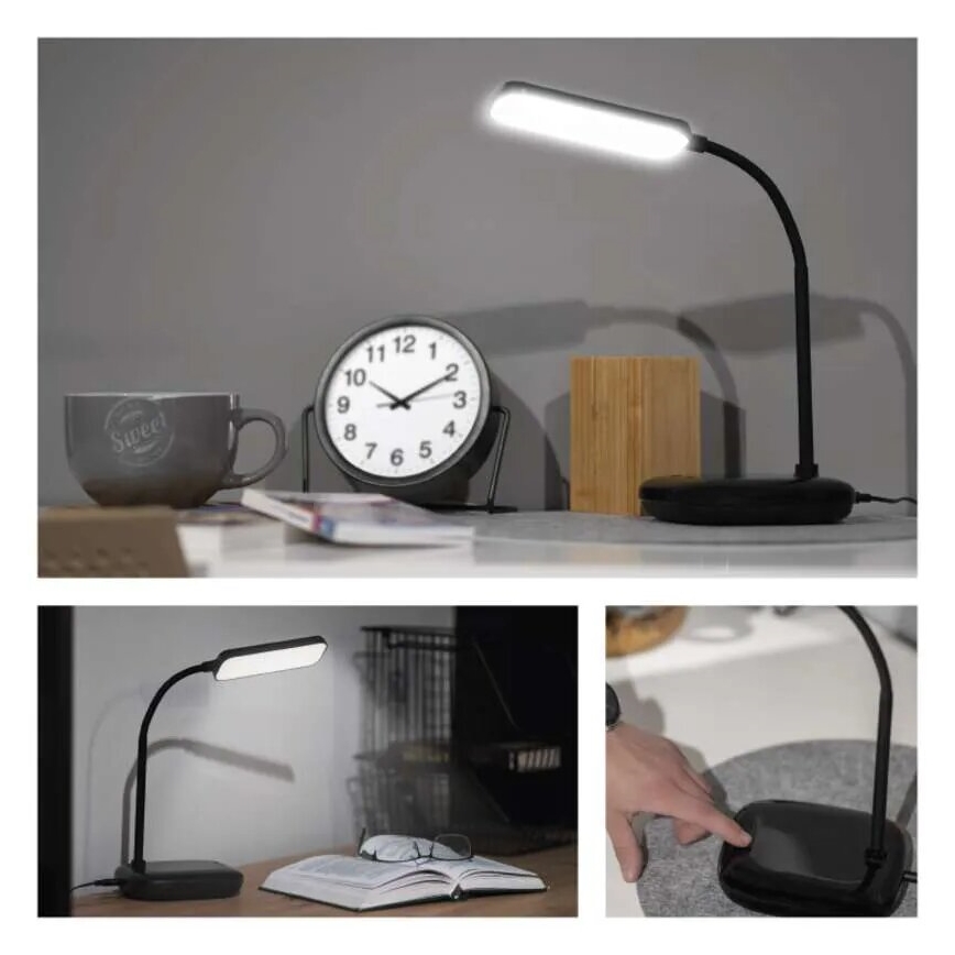 LED Гнучка настільна лампа з регулюванням яскравості LED/12W/230V 3000K/4000K/6500K чорний