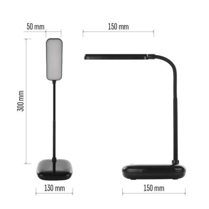 LED Гнучка настільна лампа з регулюванням яскравості LED/12W/230V 3000K/4000K/6500K чорний