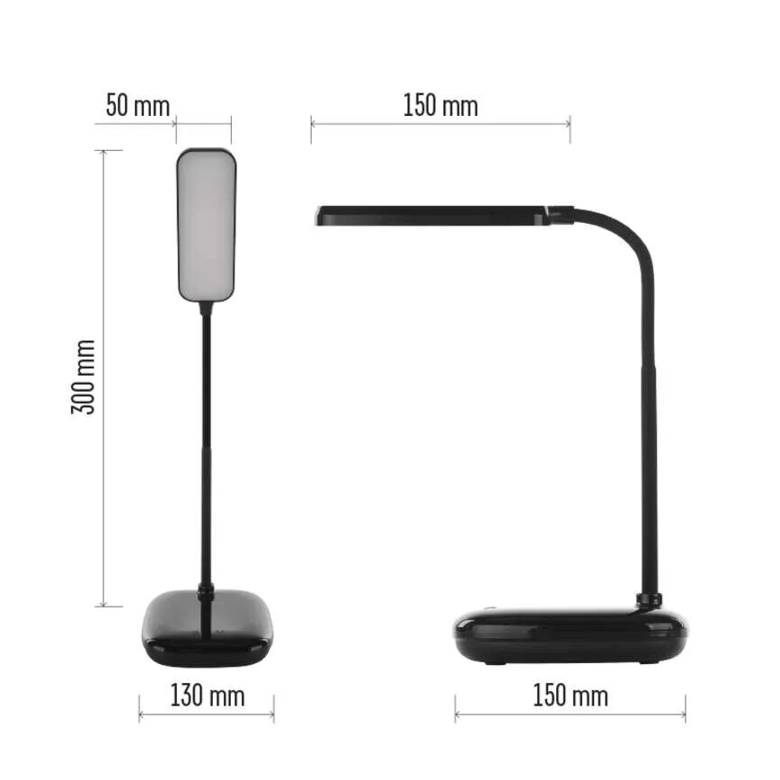 LED Гнучка настільна лампа з регулюванням яскравості LED/12W/230V 3000K/4000K/6500K чорний