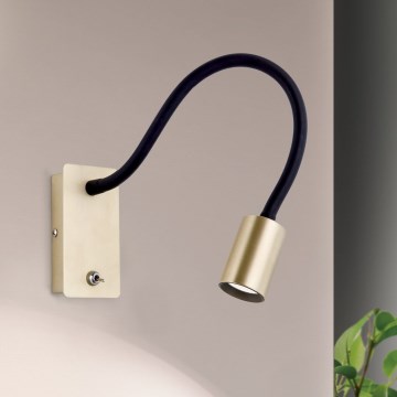 LED Гнучка настінна лампа KURT LED/5W/230V золотий