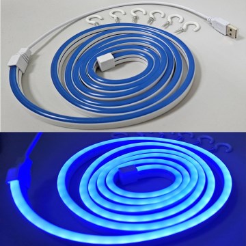 LED Гнучка стрічка NEON LED/5V USB 1,8 м синій