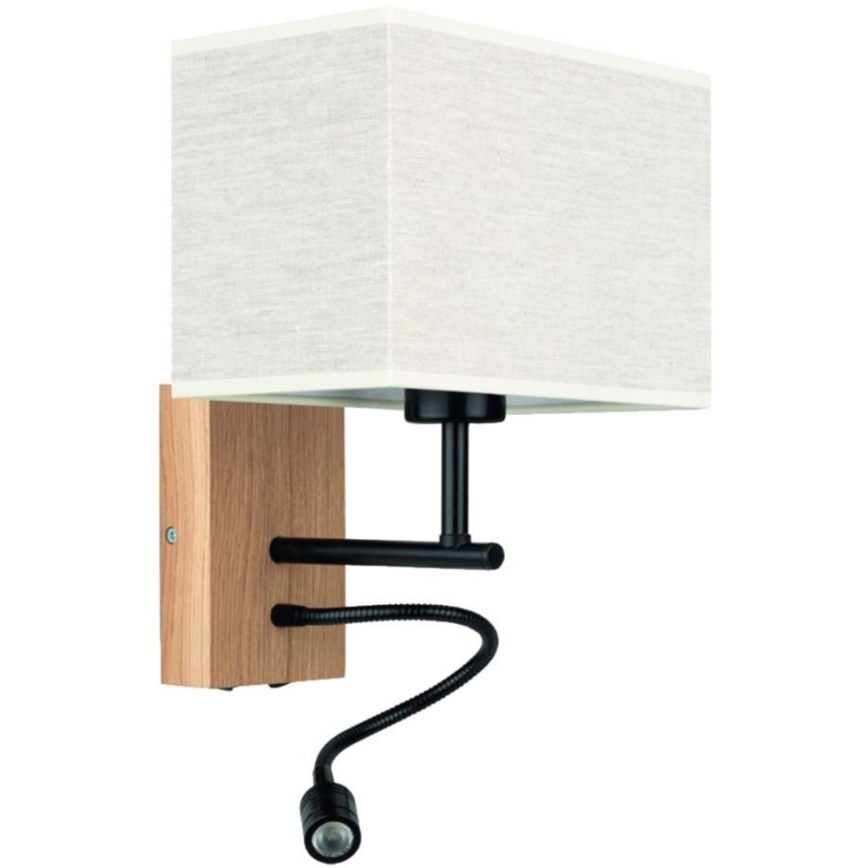 LED Гнучкий світильник BOHO 1xE27/25W + LED/1W/230V дуб