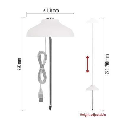 LED інтер'єрна лампа для вирощування рослин GROW LED/5W/5V