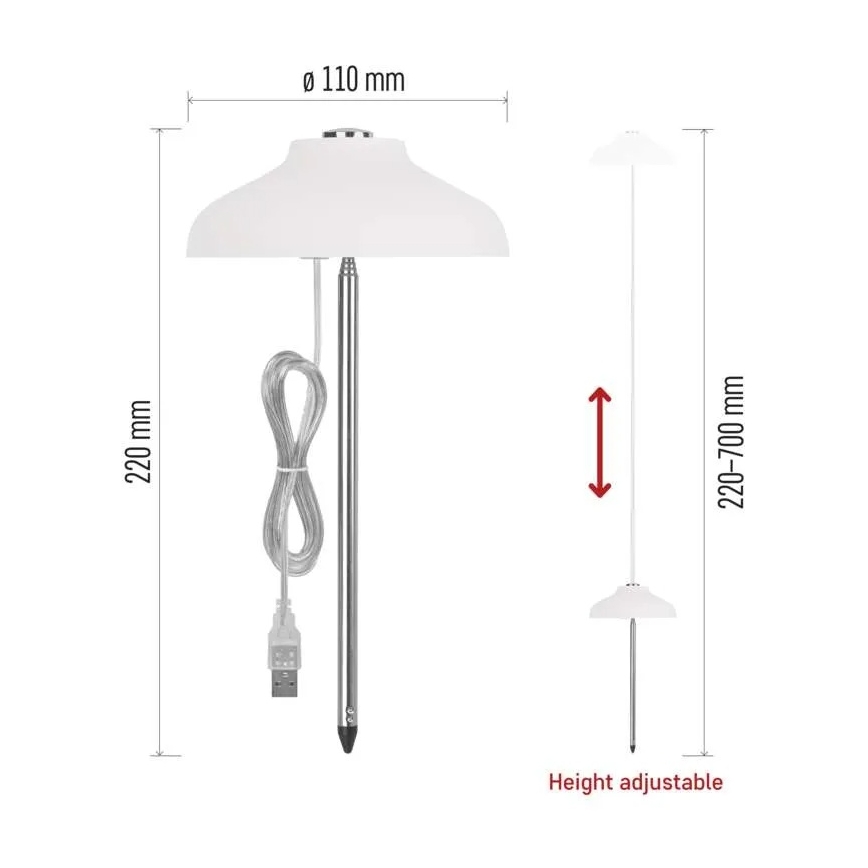 LED інтер'єрна лампа для вирощування рослин GROW LED/5W/5V