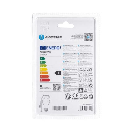 LED-лампа A60 E27/8W/230V 330° 2700K - Aigostar