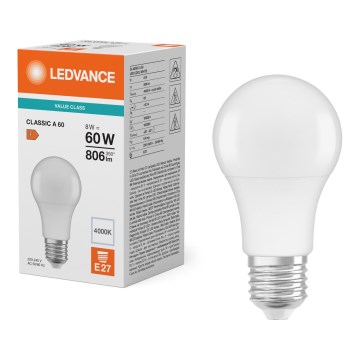 LED лампа CLASSIC A60 E27/8W/230V 4000K - Ledvance