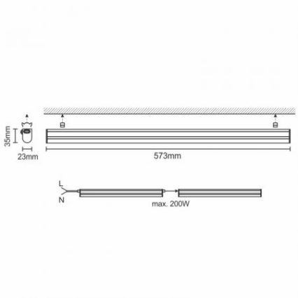 LED Лампа для підсвітки стільниці LED/9W/230V 4000K