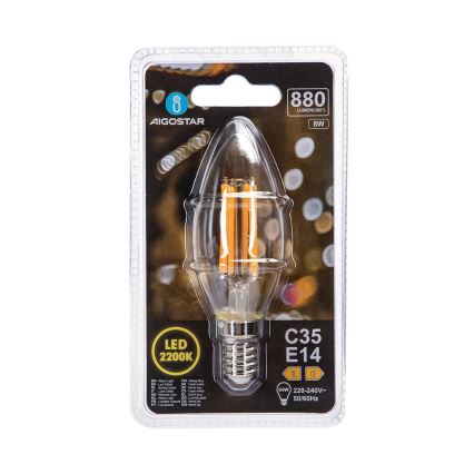 LED-лампа FILAMENT C35 E14/8W/230V 2200K - Aigostar
