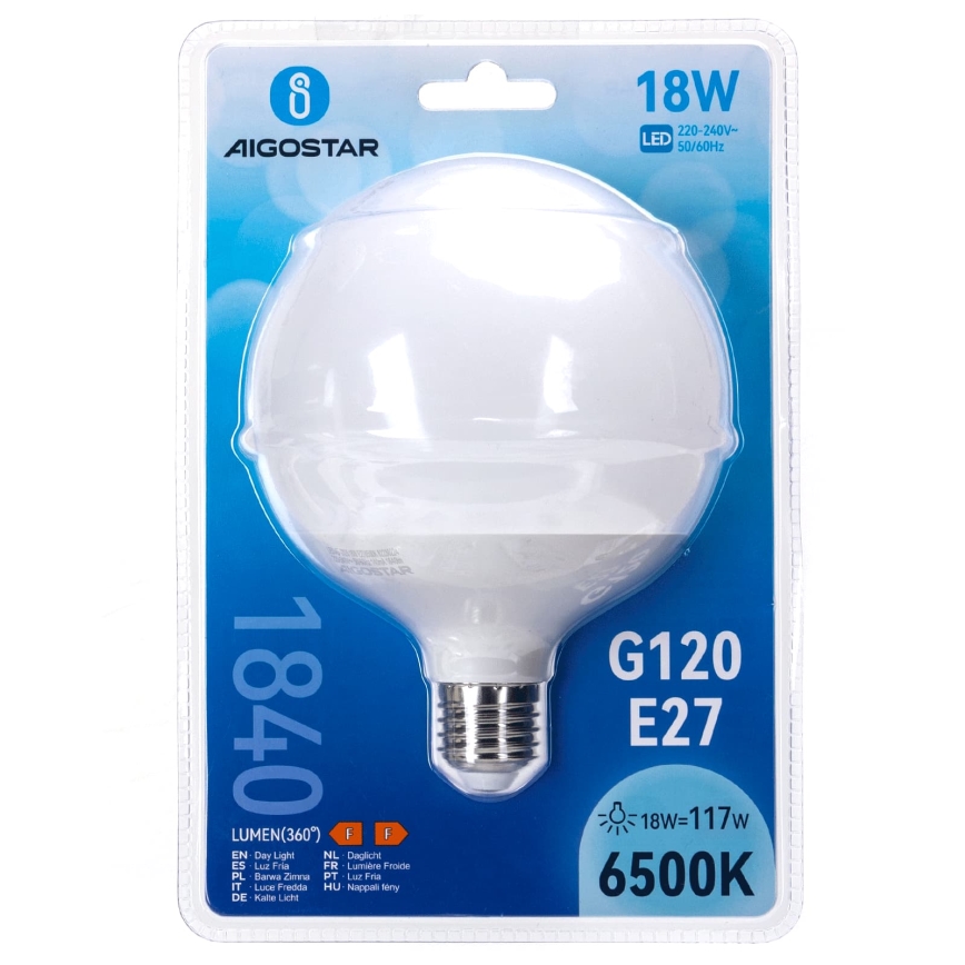 LED-лампа G120 E27/18W/230V 6500K - Aigostar