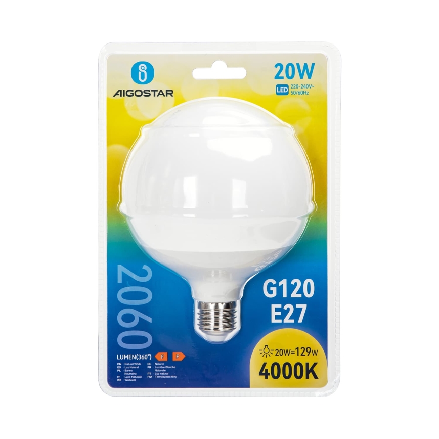 LED-лампа G120 E27/20W/230V 4000K - Aigostar