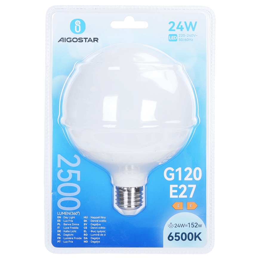 LED-лампа G120 E27/24W/230V 6500K - Aigostar
