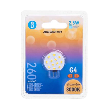 LED-лампа G4/2,5W/12V 3000K - Aigostar