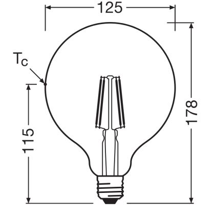 LED-лампа GLOBE CLASSIC FILAMENT G125 E27/4W/230V 2700K - Ledvance
