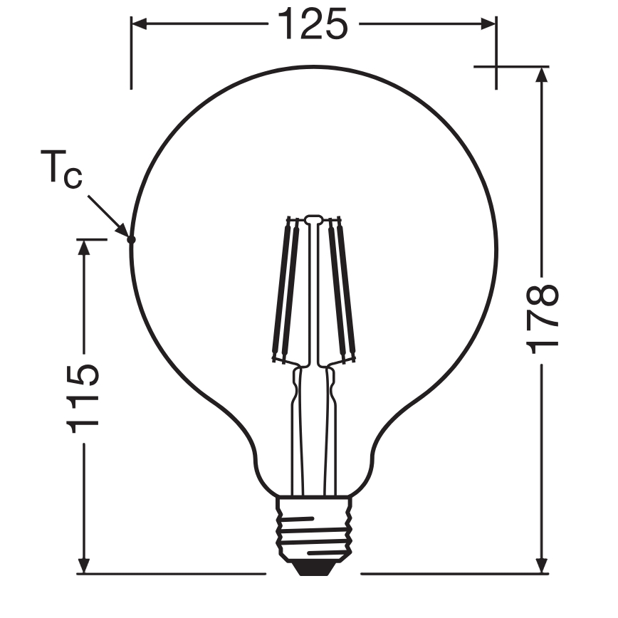 LED-лампа GLOBE CLASSIC FILAMENT G125 E27/4W/230V 2700K - Ledvance