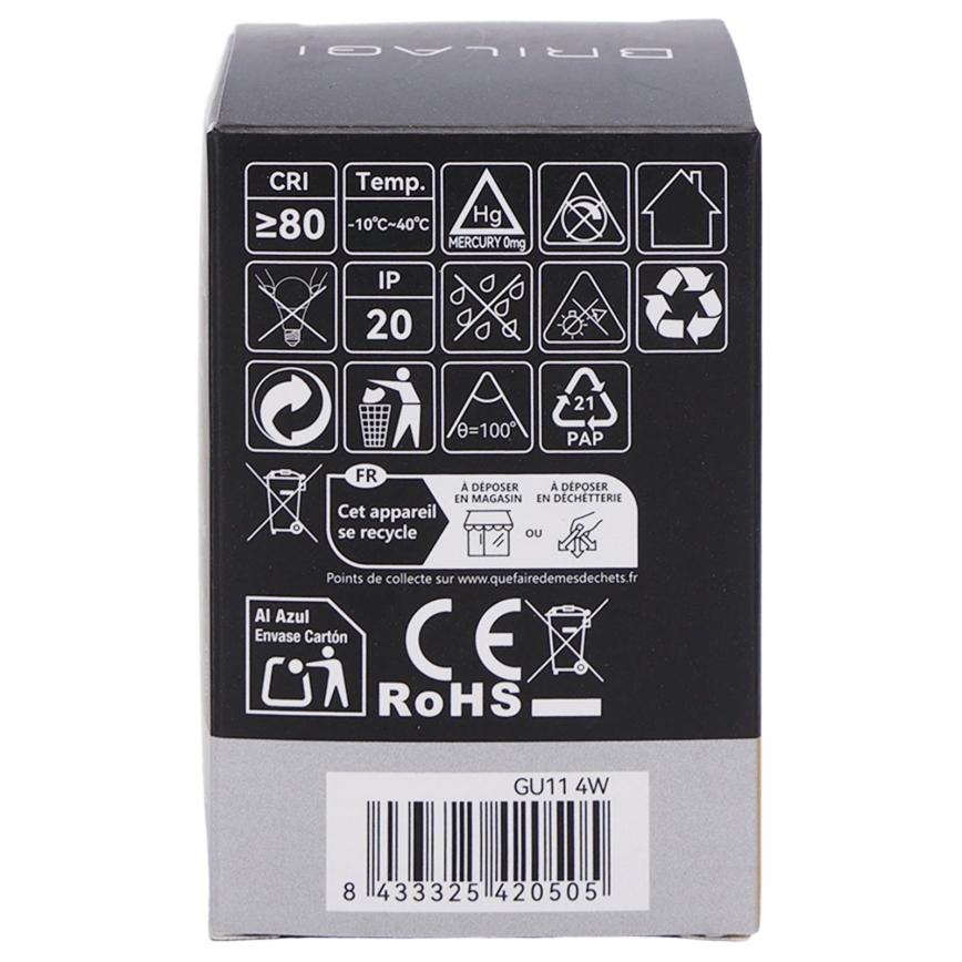 LED лампа MR11 GU10/4W/230V 3000K чорна - BRILAGI