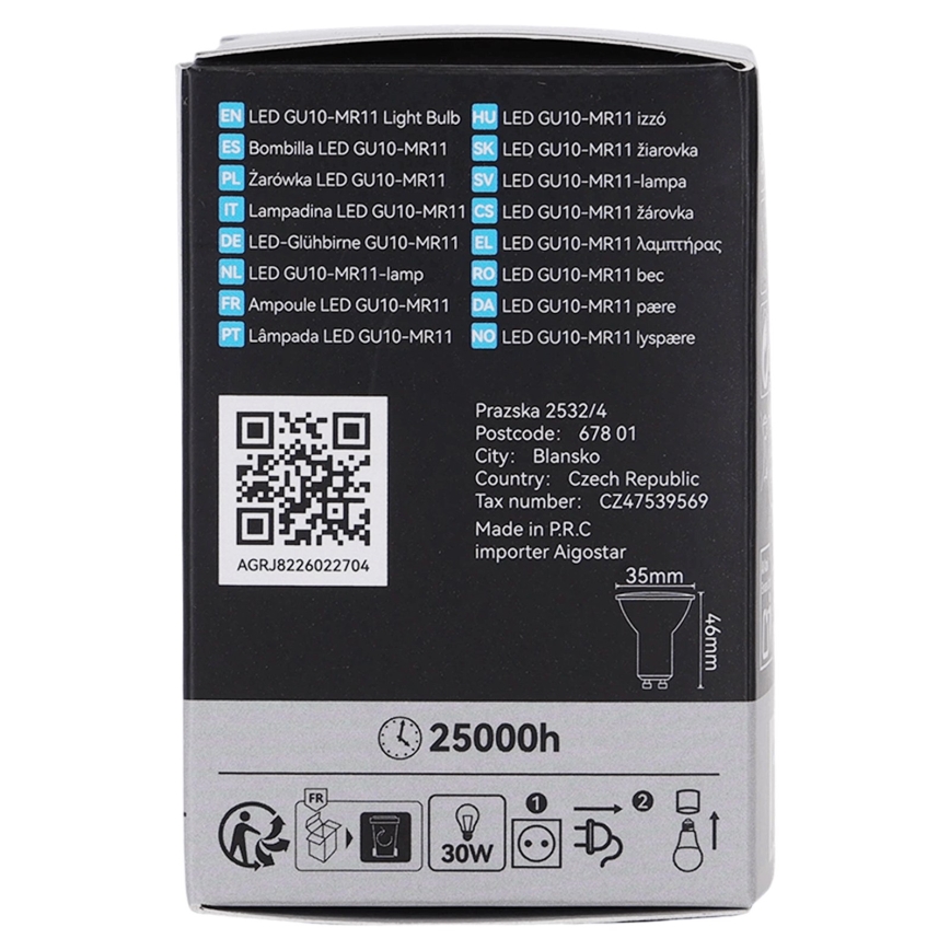 LED лампа MR11 GU10/4W/230V 3000K чорна - BRILAGI