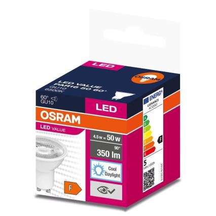 LED-лампа PAR16 GU10/4,5 Вт/230 В 6500 К 60° - Osram