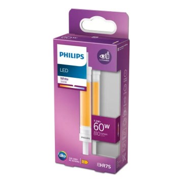 LED-лампа Philips R7s, 7,2 Вт, 230 В, 4000 К, 118 мм