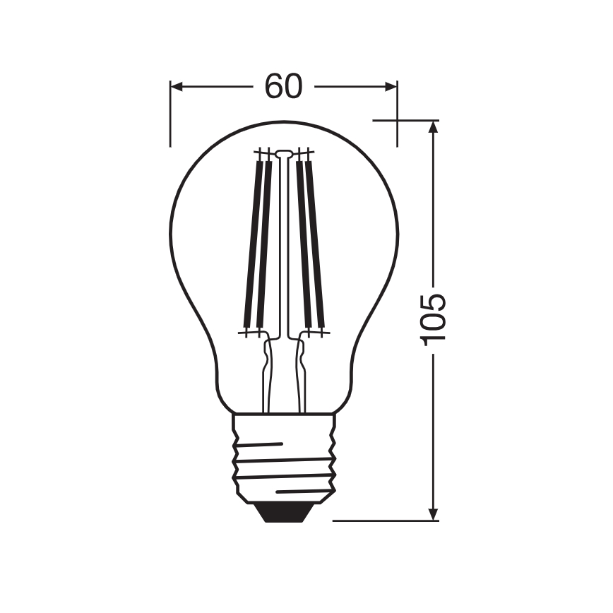 Светодиодная лампа с датчиком сумерек CLASSIC FILAMENT A60 E27/7,3W/230V 2700K - Osram