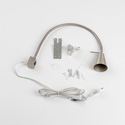 LED-лампа с зажимом 1xGU10/4,7 Вт/230 В матовый хром