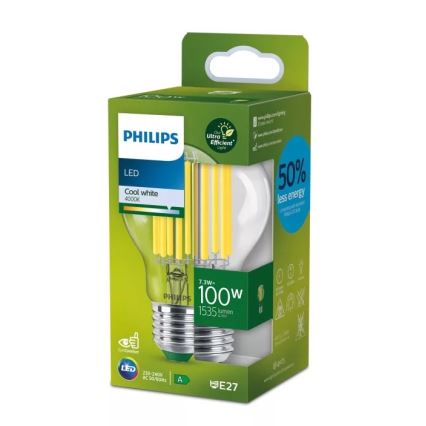 LED-лампа ULTRAEFFICIENT FILAMENT Philips A60 E27/7,3W/230V 4000K