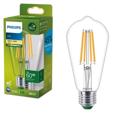 LED-лампа ULTRAEFFICIENT VINTAGE Philips ST64, цоколь E27, 4 Вт, 230 В, 2700 K